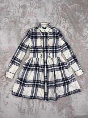 Polo Ralph Lauren Girls Plaid Shirt Dress Size 10 Preppy Long Sleeve Dress